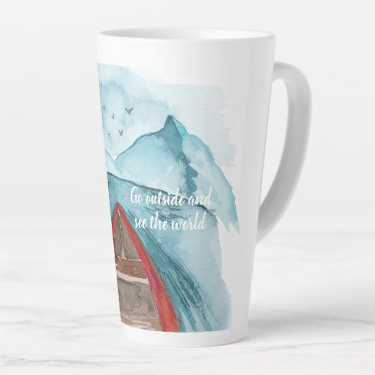 水の色モダン自然シーザワールド引用文 カフェラテマグ (右アングル)