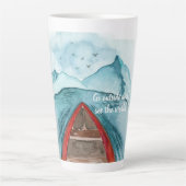 水の色モダン自然シーザワールド引用文 カフェラテマグ (正面)