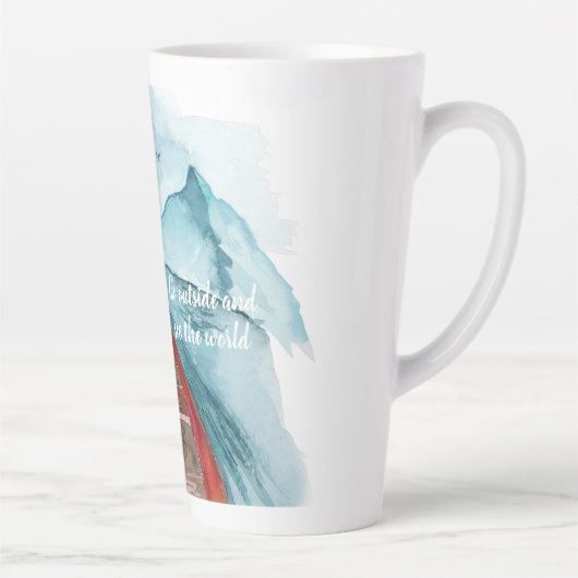 水の色モダン自然シーザワールド引用文 カフェラテマグ (右)