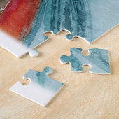 水の色モダン自然シーザワールド引用文 ジグソーパズル (側面)