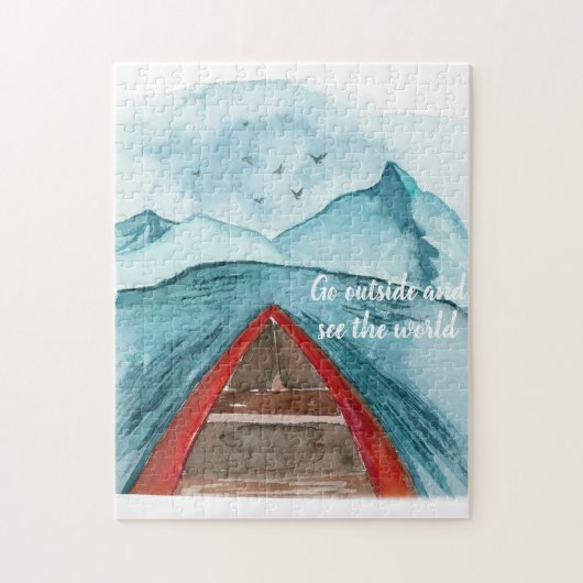 水の色モダン自然シーザワールド引用文 ジグソーパズル (縦)