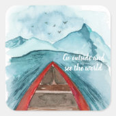 水の色モダン自然シーザワールド引用文 スクエアシール (正面)