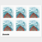 水の色モダン自然シーザワールド引用文 スクエアシール (シート)