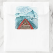 水の色モダン自然シーザワールド引用文 スクエアシール (バッグ)