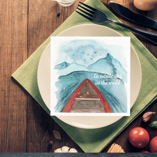 水の色モダン自然シーザワールド引用文 スタンダードカクテルナプキン