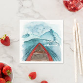 水の色モダン自然シーザワールド引用文 スタンダードカクテルナプキン (インサイチュ)