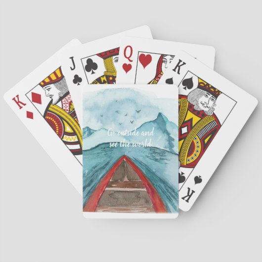 水の色モダン自然シーザワールド引用文 トランプ (裏面)