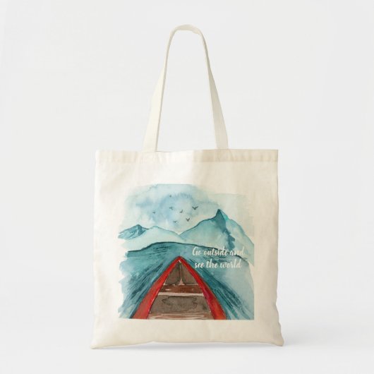 水の色モダン自然シーザワールド引用文 トートバッグ (正面)