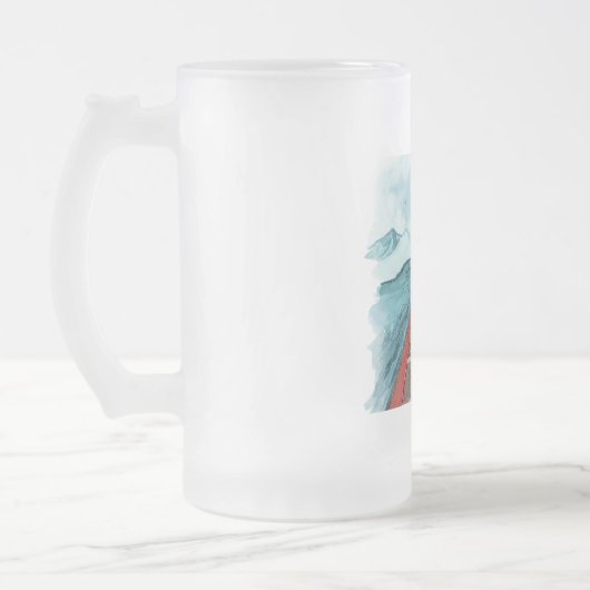 水の色モダン自然シーザワールド引用文 フロストグラスビールジョッキ (左)