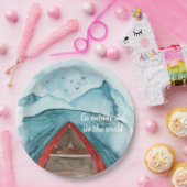 水の色モダン自然シーザワールド引用文 ペーパープレート (パーティー)