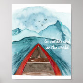 水の色モダン自然シーザワールド引用文 ポスター (正面)