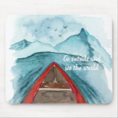 水の色モダン自然シーザワールド引用文 マウスパッド (正面)