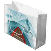 水の色モダン自然シーザワールド引用文 ラージペーパーバッグ (正面アングル)