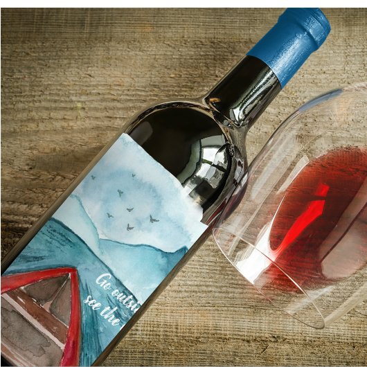 水の色モダン自然シーザワールド引用文 ワインラベル