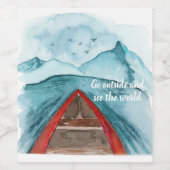 水の色モダン自然シーザワールド引用文 ワインラベル (シングルラベル)