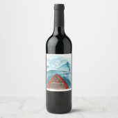 水の色モダン自然シーザワールド引用文 ワインラベル (正面)
