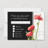 水の色モダン赤いケシのケシは黒に渦巻く 出欠カード (正面)