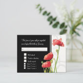 水の色モダン赤いケシのケシは黒に渦巻く 出欠カード (スタンド正面)