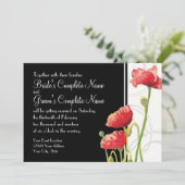 水の色モダン赤いケシのケシは黒に渦巻く 招待状 (スタンド正面)