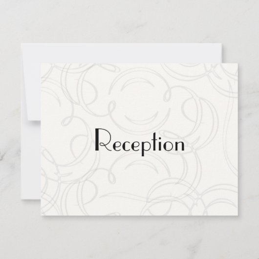 水の色モダン赤いケシのケシは黒に渦巻く 招待状 (裏面)