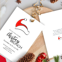 水の色モダン赤トラック緑のクリスマスパーティー 招待状