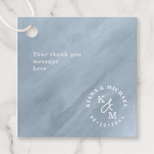 水の色モダン追加メッセージほこりっぽい青ID816 フェイバータグ (正面)