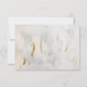 水の色モダン金ゴールドホワイトマーブルウェディングRSVP 出欠カード (裏面)