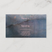 水の色モダン青とバラ金ゴールド友人を参照 紹介カード (裏面)