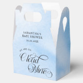 水の色モダン青の雲9赤ちゃんシャワー フェイバーボックス (オープン)