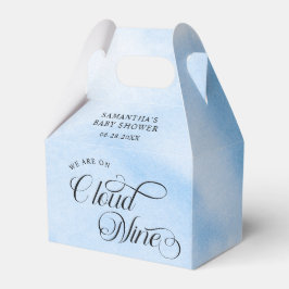 水の色モダン青の雲9赤ちゃんシャワー フェイバーボックス