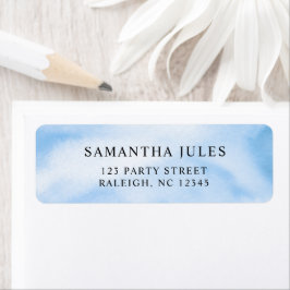 水の色モダン青の雲9赤ちゃんシャワー ラベル