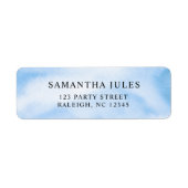 水の色モダン青の雲9赤ちゃんシャワー ラベル (正面)