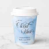 水の色モダン青の雲9赤ちゃんシャワー 紙コップ (裏面)