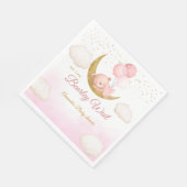 水の色モダンBohoピンクのテディベア赤ちゃんシャワー スタンダードランチョンナプキン (角)