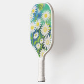 水の色モノグラムとデイジーのフィールド ピックルボールラケット (左)