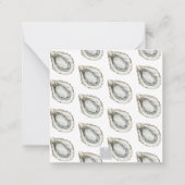 水の色モノグラムコースタルブルーボウオイスター ノートカード (裏面)