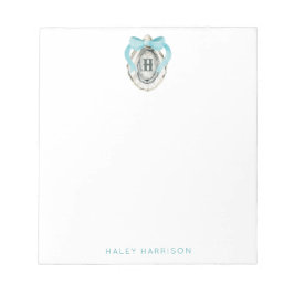 水の色モノグラムコースタルブルーボウオイスター ノートパッド