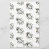 水の色モノグラムコースタルブルーボウオイスター 便箋 (裏面)