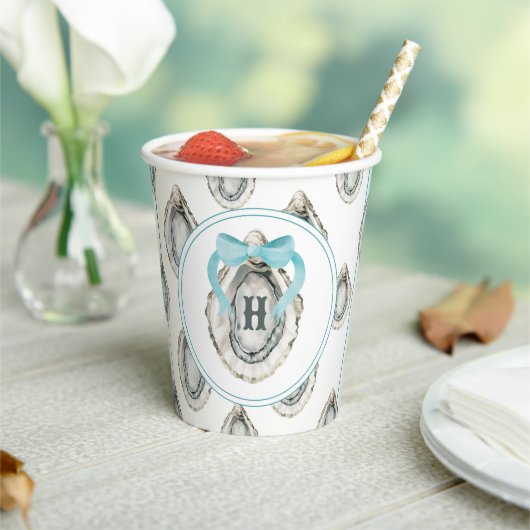 水の色モノグラムコースタルブルーボウオイスター 紙コップ (インサイチュ)