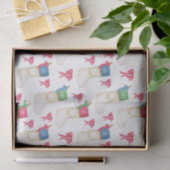 水の色モノグラムパーソナライズクリスマスストッキング 薄葉紙 (ギフト)