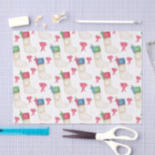 水の色モノグラムパーソナライズクリスマスストッキング 薄葉紙 (クラフト)