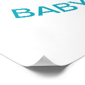 水の色モンキーボーイ赤ちゃんシャワー ポスター (角)