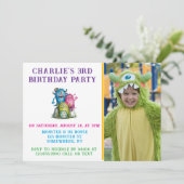 水の色モンスターズキッズバースデーパーティー 招待状 (スタンド正面)