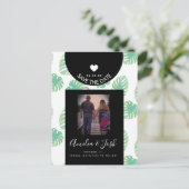 水の色モンスターズグリーン日付を保存 ポストカード (スタンド正面)