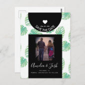 水の色モンスターズグリーン日付を保存 ポストカード (正面/裏面)