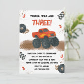 水の色モンスタートラック3rd誕生日招待状 招待状 (スタンド正面)