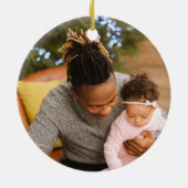 水の色モンステラの葉、家族のクリスマス2020 セラミックオーナメント (裏面)