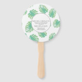 水の色モンステラ結婚のラウンド ハンドファン (裏面)