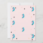 水の色ユニコーンスターズベビーシャワー招待状 招待状 (裏面)