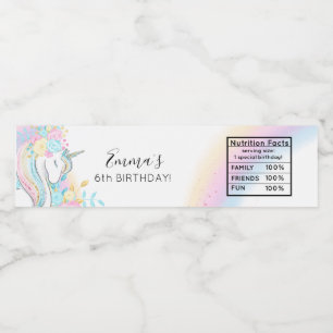 水の色ユニコーンマジカルデイガールズ誕生日ワ ペットボトルラベル